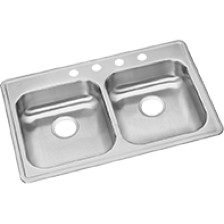 Elkay Kitchen Sink, Top Mount, Stainless steel Finish GE233214